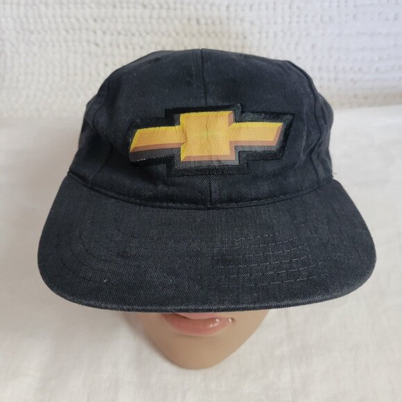 Chevy Bowtie Baseball Hat Cap America Like a Rock logo emblem black adjustable - Picture 1 of 7